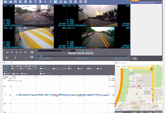 Video tracking throught the dashcam